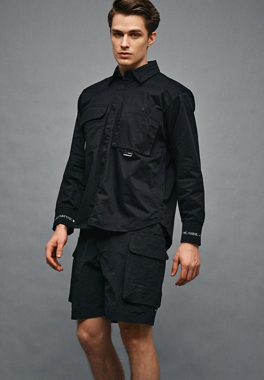 Men Cargo Short Pants - Black - 410338