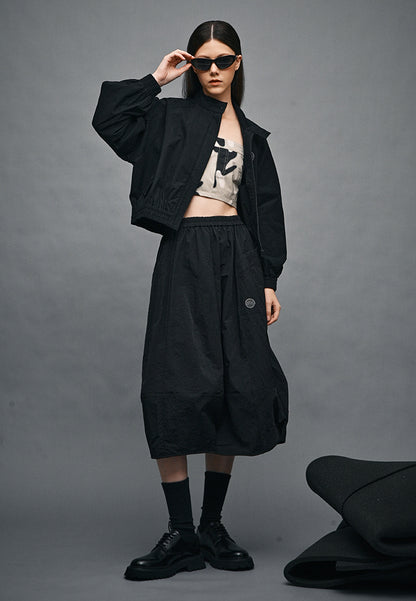 Women Oversized Jacket - Black - 410315