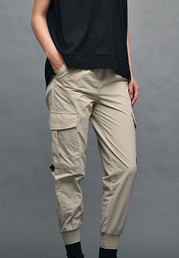 Women Long Pants Jogger - Light Khaki - 410318