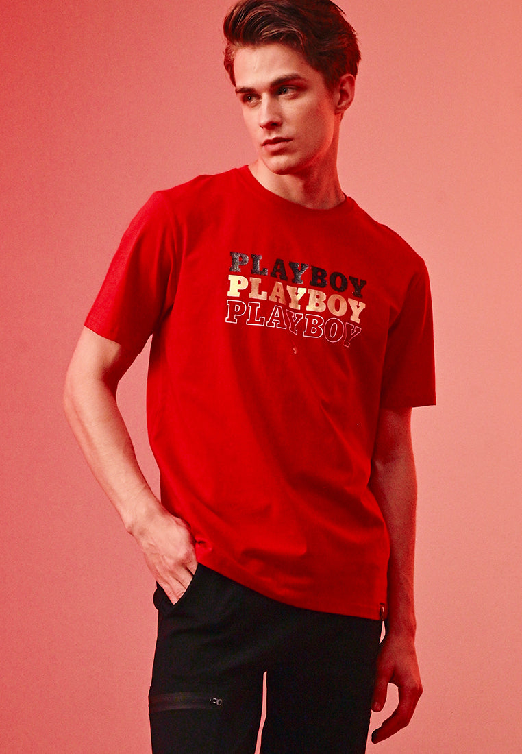 Playboy x SUB Men Short-Sleeve Graphic Tee - Red - 410384