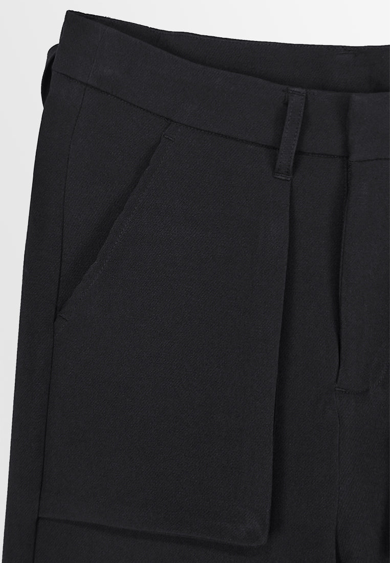 Women Straight Cut Long Pants - Black - 310042