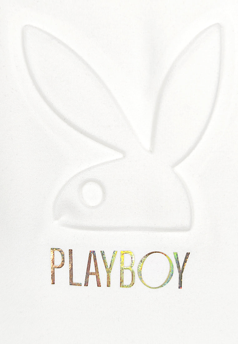 Playboy x SUB Men Short-Sleeve Sweatshirt Hoodie - White - 410162