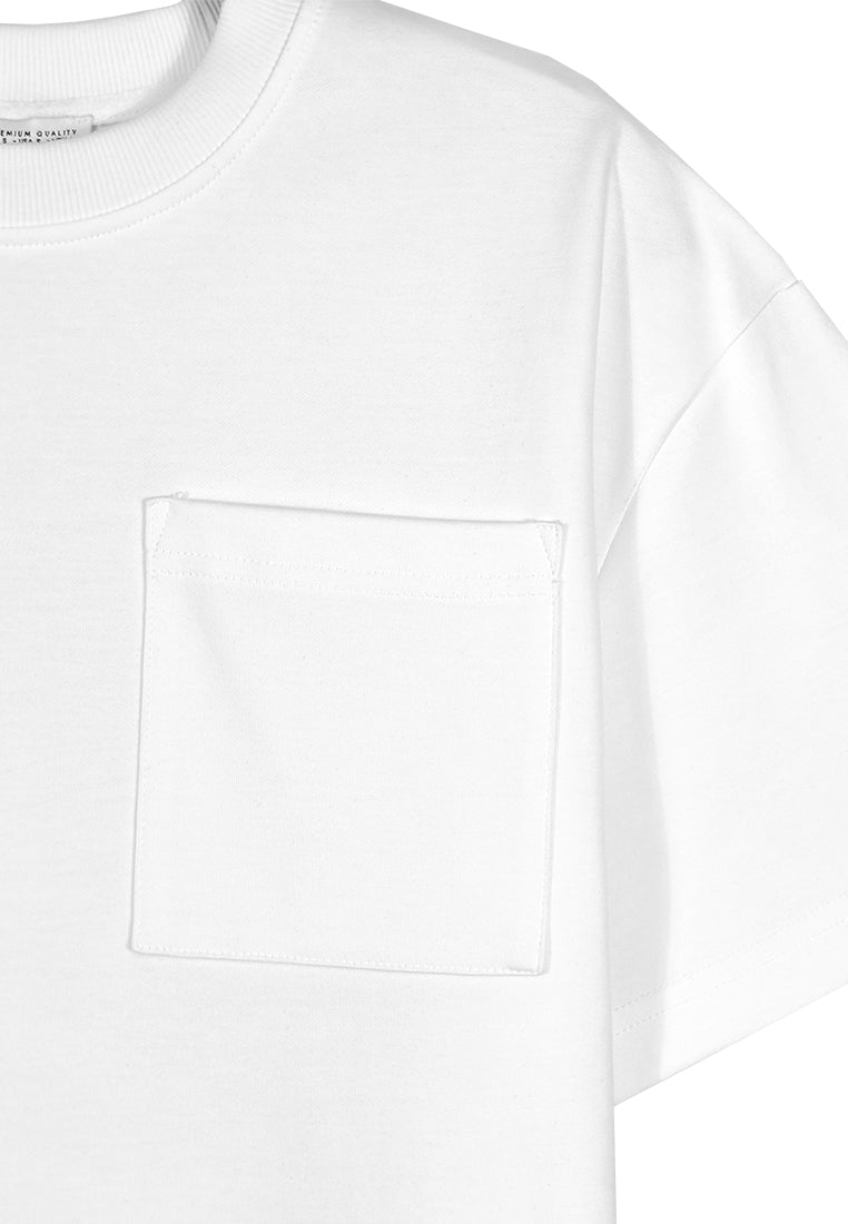 Men Oversized T-Shirt Short Sleeve - White - 310192