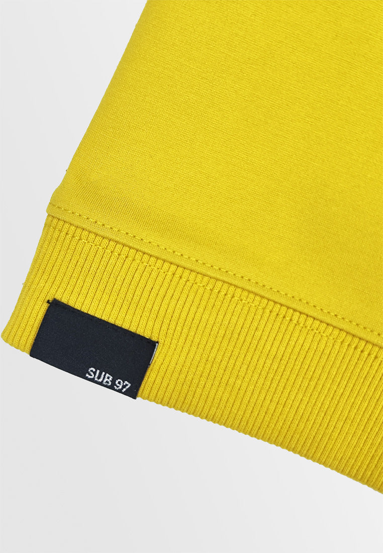 Men Oversized T-Shirt Short Sleeve - Yellow - 310112