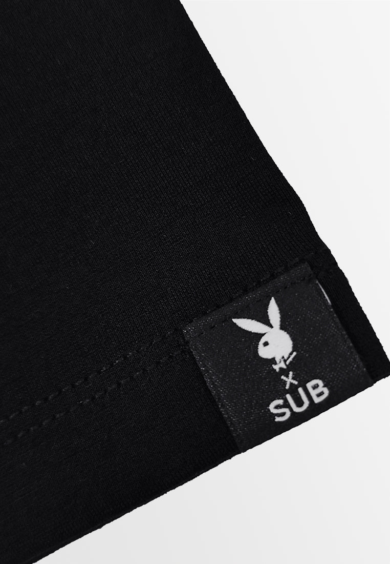 Playboy x SUB Women Cropped Polo Tee - Black - 410104