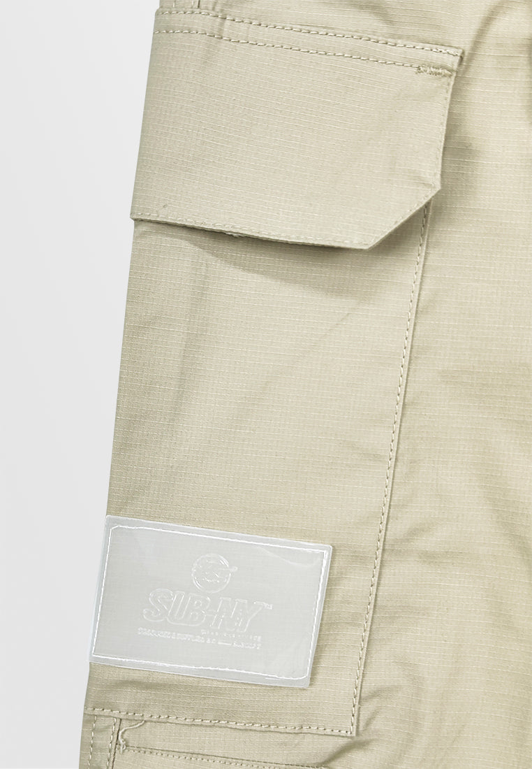 Men Long Cargo Pants - Light Khaki - 410093