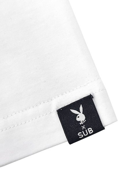 Playboy x SUB Men Oversized Short-Sleeve Fashion Tee - White - 410163