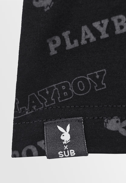 Playboy x SUB Men Oversized Short-Sleeve Fashion Tee - Black - 410165