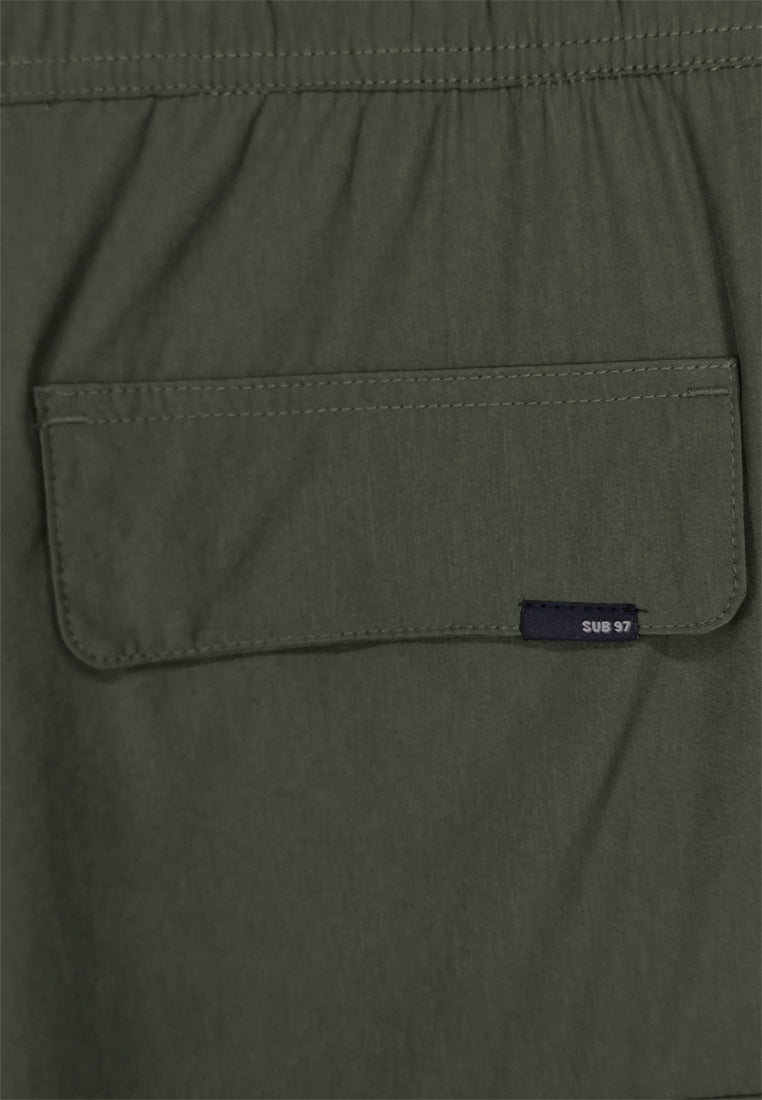 Men Woven Short Jogger - Army Green - 410054