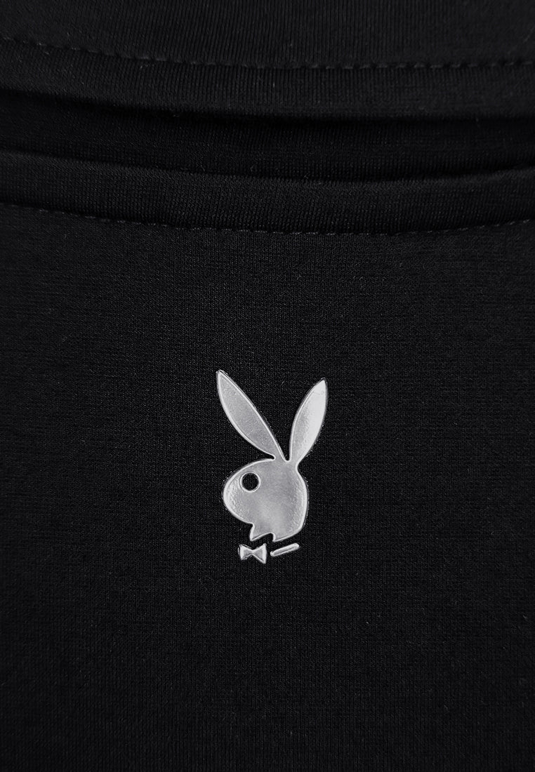 Playboy x SUB Women Cropped Polo Tee - Black - 410104