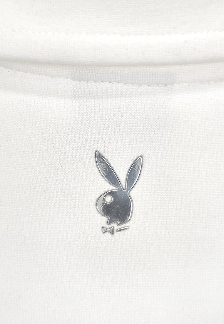 Playboy x SUB Women Cropped Polo Tee - White - 410105