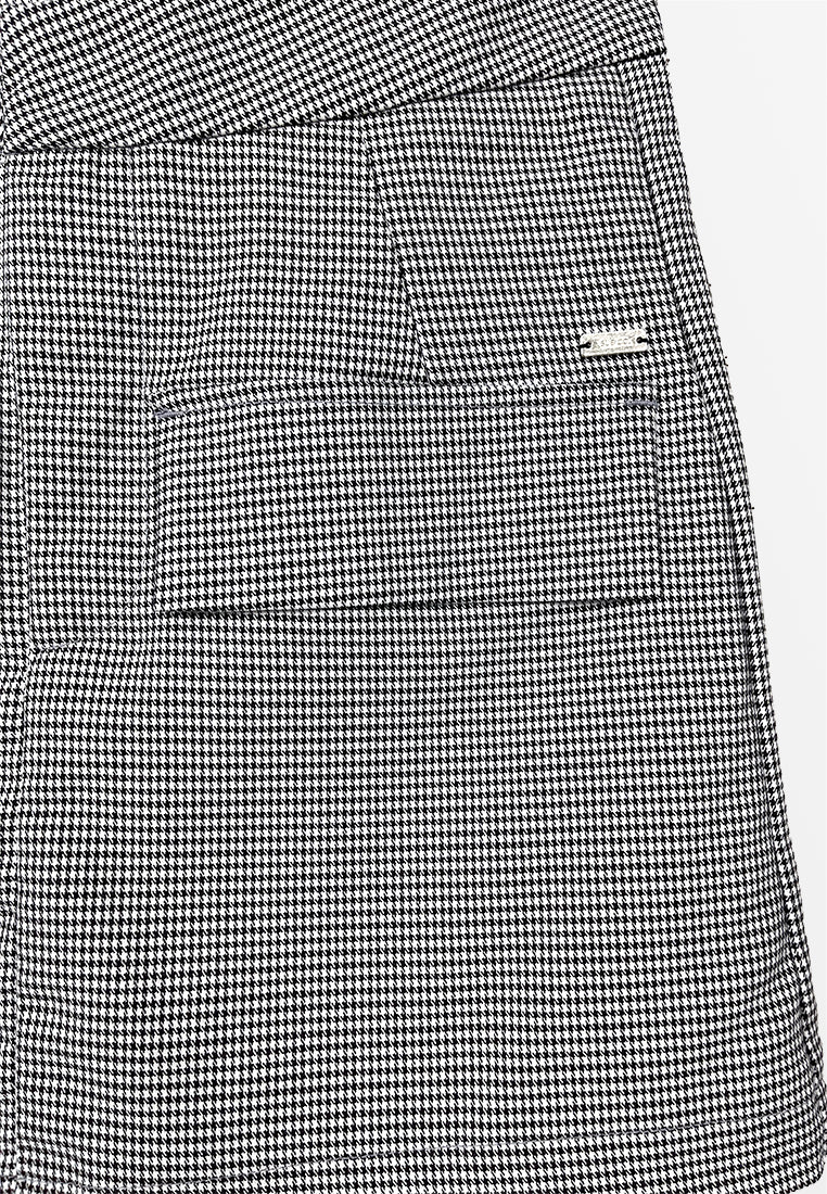 Women Houndstooth Skort - Dark Grey - S3W612