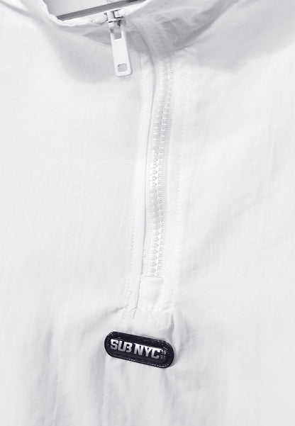 Men Nylon Bomber Jacket - White - H2M719