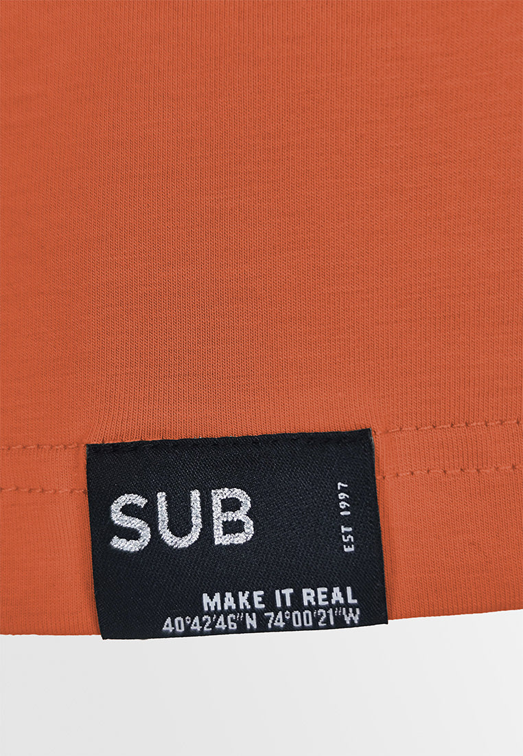 Men Short-Sleeve V-Neck Basic Tee - Orange - 410188