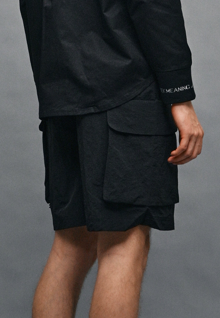 Men Cargo Short Pants - Black - 410338