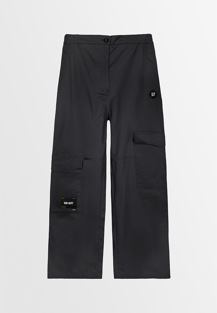 Women Straight Cut Long Pants - Black - 310173