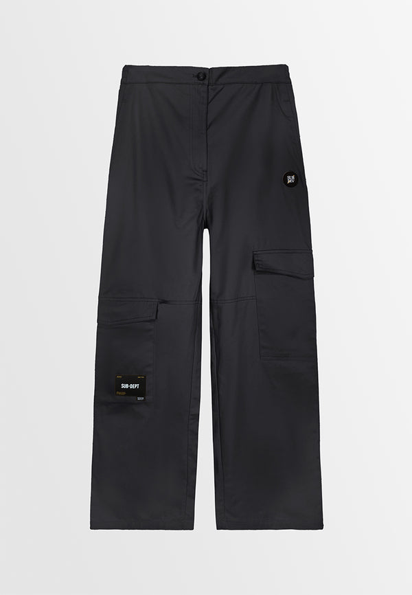 Women Straight Cut Long Pants - Black - 310173