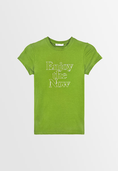 Women Short-Sleeve Graphic Tee - Green - 310225