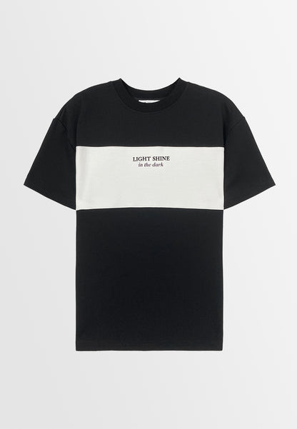 Men Oversized T-Shirt Short Sleeve - Black - 310194