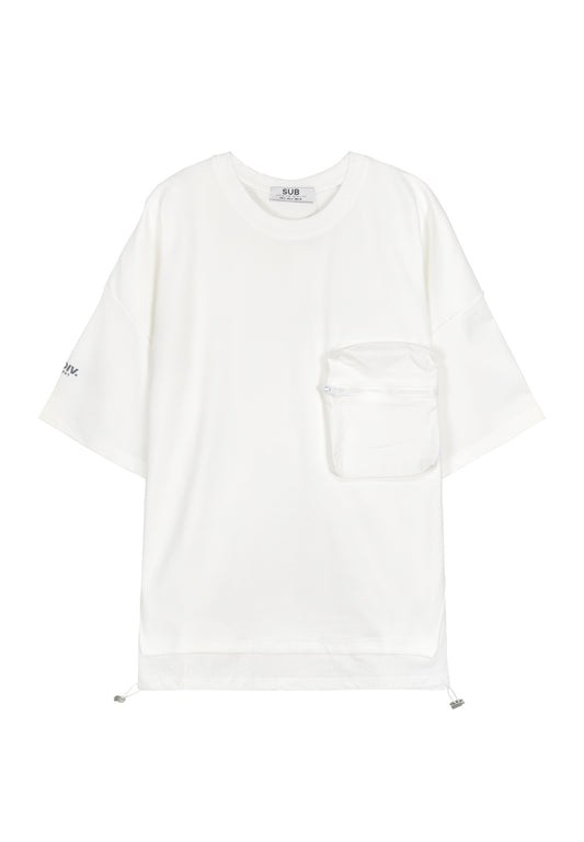 Men Oversized T-Shirt Short Sleeve - White - 310166