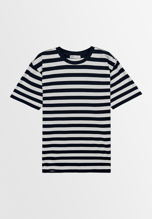 Men Short-Sleeve Striped Graphic Tee - Black - M3M836