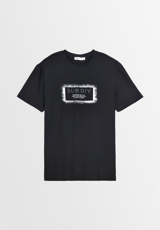 Men Short-Sleeve Graphic Tee - Black - 410114