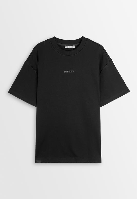 Men Oversized T-Shirt Short Sleeve - Black - 410357