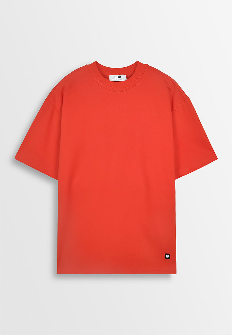 Men Oversized T-Shirt Short Sleeve - Orange - 410196