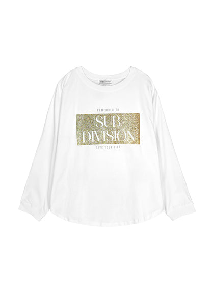 Women Long Sleeve Fashion Tee - White - 410197