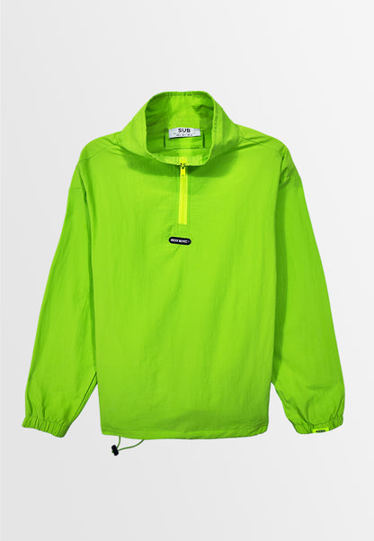 Men Nylon Bomber Jacket - Neon Green - H2M720