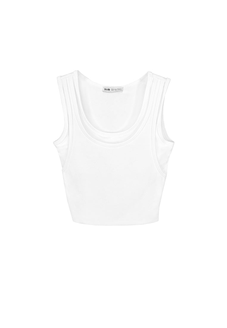 Women Crop Bra Sleeveless Top - White - 310071