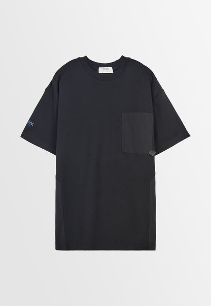 Men Oversized T-Shirt Short Sleeve - Black - 310173