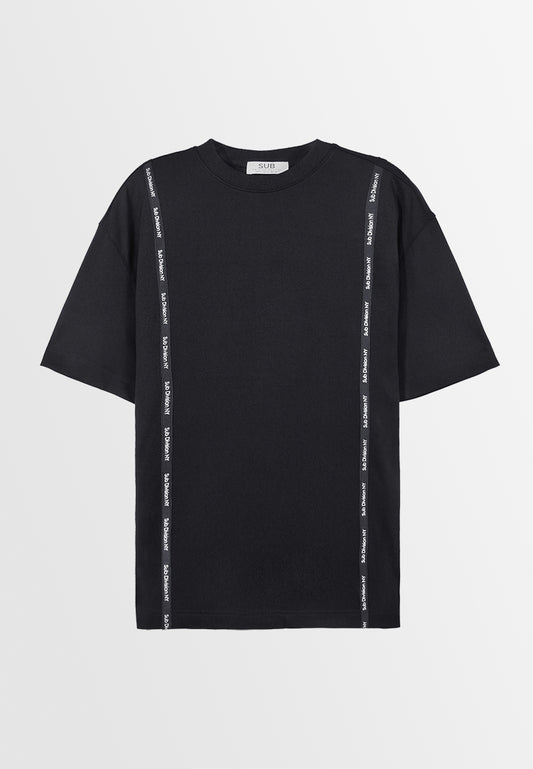 Men Oversized T-Shirt Short Sleeve - Black - 310012