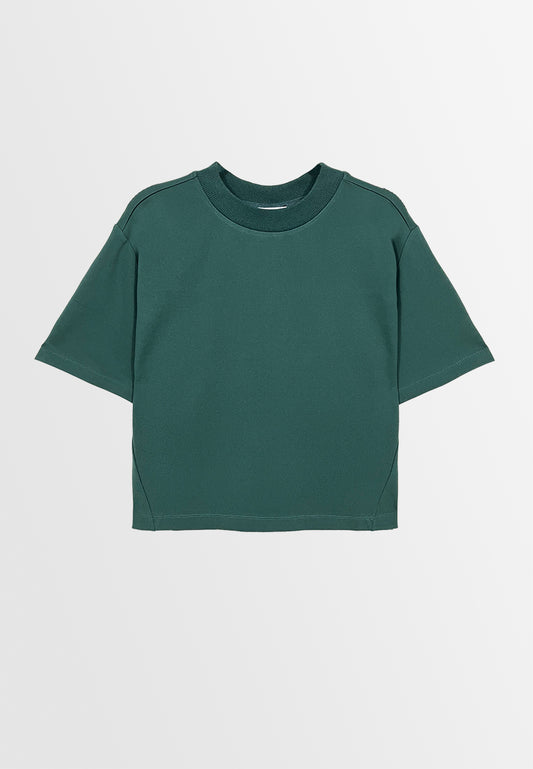 Women Short-Sleeve Fashion Tee - Dark Green - F3W908