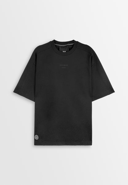 Men Oversized T-Shirt Short Sleeve - Black - 410328