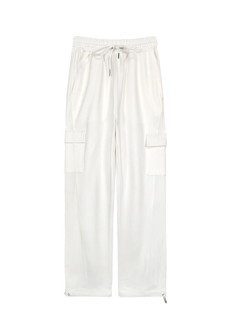 Women Long Cargo Pants - White - 410018