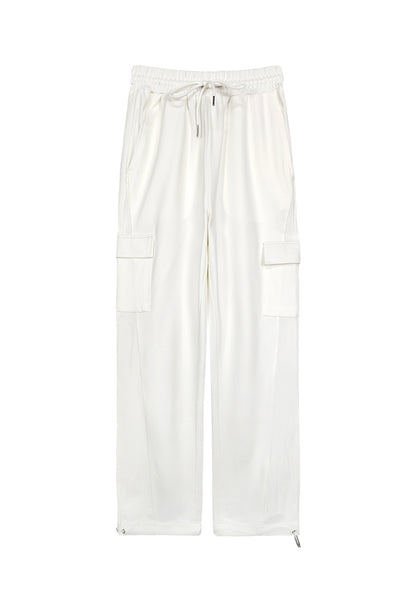 Women Long Cargo Pants - White - 410018