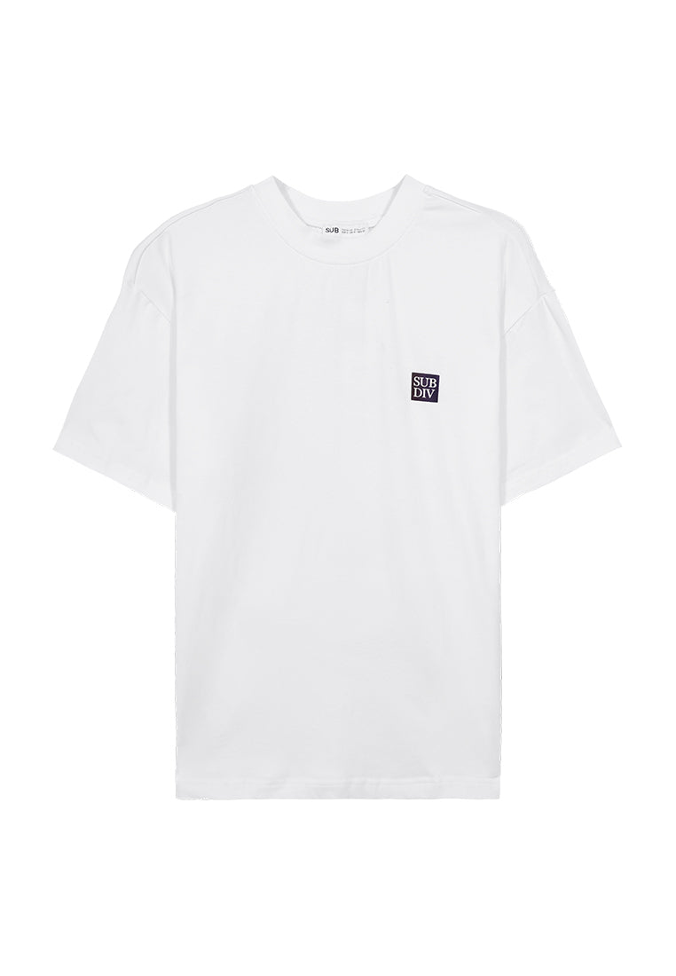 Men Oversized T-Shirt Short Sleeve - White - 310032