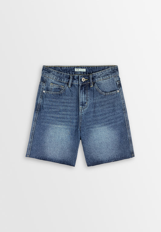 Women Denim Short - Dark Blue - 410414