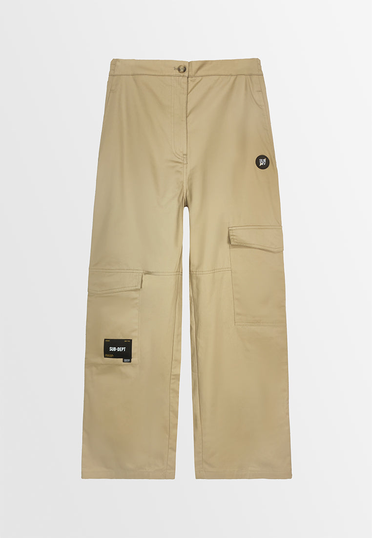 Women Straight Cut Long Pants - Khaki - 310132