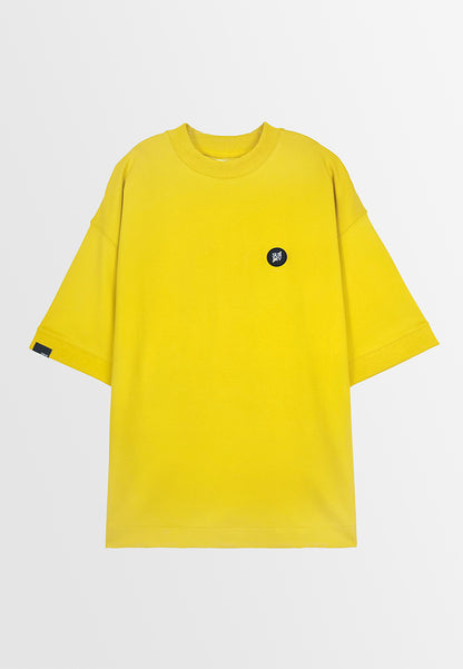 Men Oversized T-Shirt Short Sleeve - Yellow - 310112