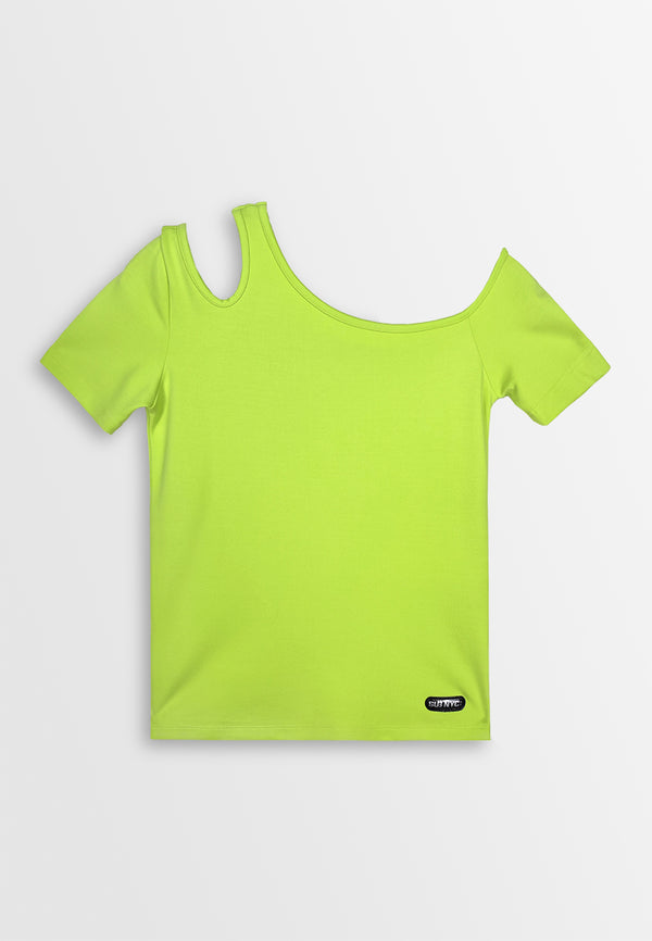 Women Short-Sleeve Fashion Tee - Yellow - 410285