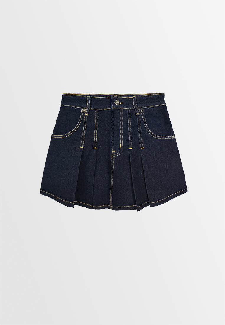 Women Short Flared Skirt - Dark Blue - 410052