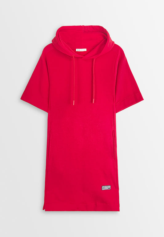 Women Sweatshirt Hoodies Dress - Red - 410358