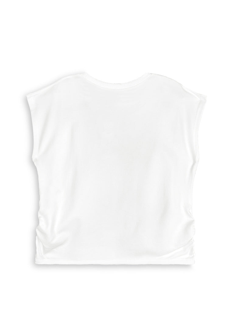 Women Sleeveless Fashion Tee - White - 410472