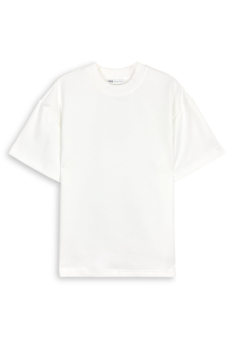 Men Oversized T-Shirt Short Sleeve - White - 410416