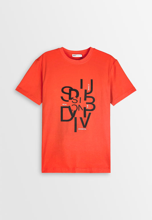 Men Short-Sleeve Graphic Tee - Orange - 410348