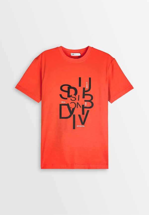 Men Short-Sleeve Graphic Tee - Orange - 410348