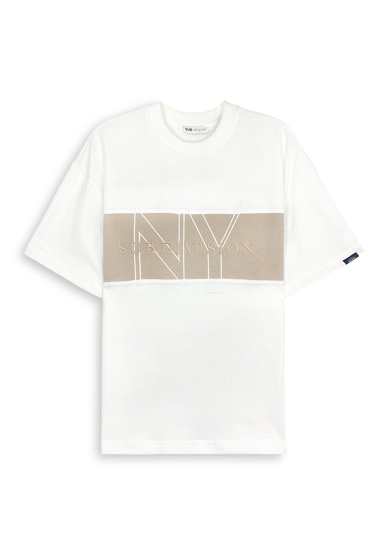 Men Oversized T-Shirt Short Sleeve - White - 410363