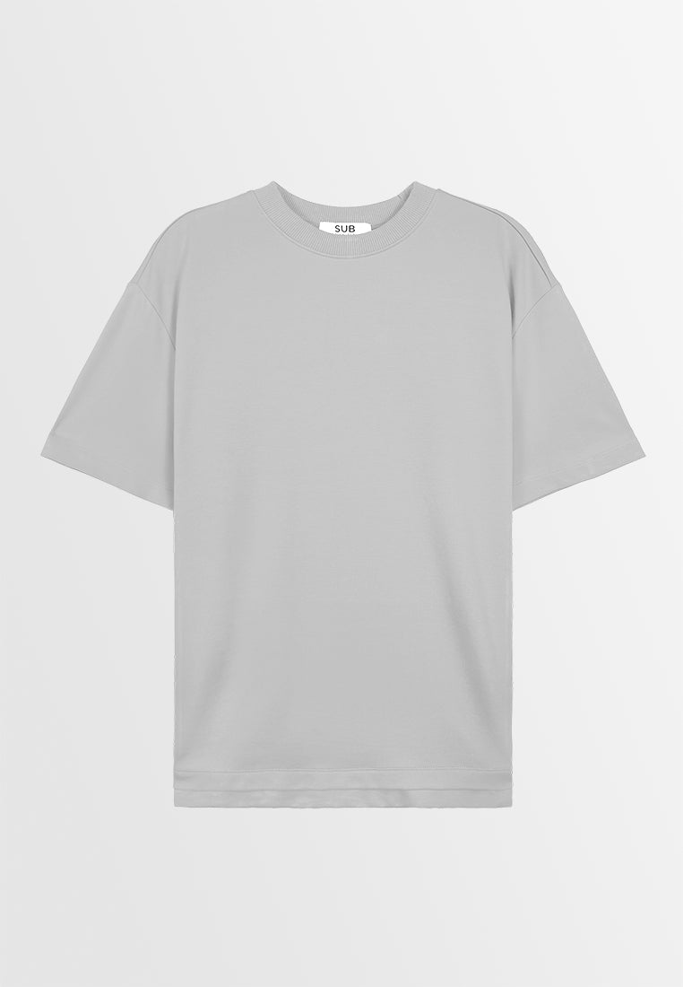 Men Oversized T-Shirt Short Sleeve - Grey - 410041